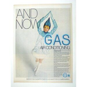 Vintage 1960s Gas Air Conditioning Advertisement Print Costume White Go Go Boots